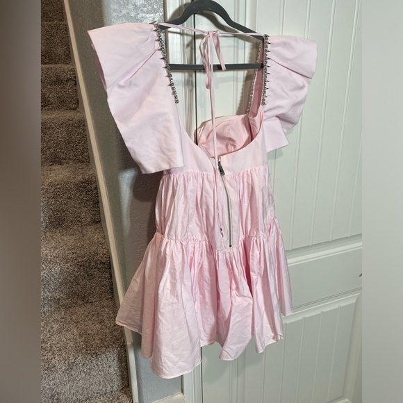 AREA Crystal Trim Poplin Mini Dress size 4 - Picture 5 of 12